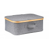 Úložný box G21 40 x 30 x 15 cm, bambusový s vekom, sivý