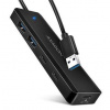 Axagon AXAGON HUE-C2A, 4× USB 5Gbps TRAVEL hub, 2× USB-A + 2× USB-C, USB-C napájení, kabel USB-A 19cm