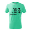 Stolný tenis - eat sleep - Tričko detské bavlnené - 158 cm/12 rokov ( Mätová )