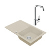 Granitový drez Vima s batériou Hansgrohe Focus 480x960 mm béžový