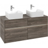 VILLEROY & BOCH Collaro závesná skrinka pod dve umývadlá na dosku, 4 zásuvky, s LED osvetlením, 1200 x 500 x 548 mm, Stone Oak, C044B0RK