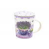 Hrnček porcelán so sitkom a viečkom 320ml LEVANDUĽA