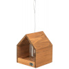 NATURA vonkajšie kŕmidlo závesné, domček so silom, 20 × 24 × 20 cm, glazovaná borovica, hnedá