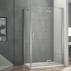 AQUATREND Jade N02 120x90 pravý asymetrický hranatý sprchový kút s otváracími dverami so 6 mm hrubým vodoodpudivým bezpečnostným sklom, chrómované prvky, výška 195 cm
