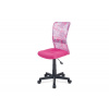 Autronic KA-2325 PINK - Kancelárska stolička, ružová mesh, plastový kríž, sieťovina motív