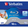 Verbatim BD-R SL 25GB 6x Printable 10 Pack Jewel Case 10 kusov (43713)