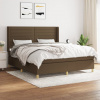 vidaXL Boxspring posteľ s matracom tmavohnedá 160x200 cm látka - Hnedá - 68008-22823