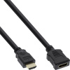 Kábel HDMI M/F 7.5m, High Speed+Eth, 4K@30Hz, HDMI 1.4, pozl. konektor, čierny, predlžovací