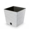 PROSPERPLAST Kvetináč FURU SQUARE LOW ECO WOOD 29,5cm biely