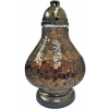 Svietnik, lampáš - Sviečka karafu s farebným skleneným mozaikom zlato 36 cm nová (Svietnik, lampáš - Sviečka karafu s farebným skleneným mozaikom zlato 36 cm nová)