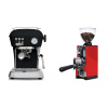 Ascaso Dream ONE, Dark Black + Eureka Mignon Libra 65 All Purpose, CR ferrari red