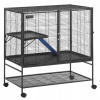 SucceBuy Malá klietka pre zvieratá 920x580x1000MM Čierna 2 úrovne Zamat