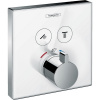 Hansgrohe 15738400 ShowerSelect Glass termostat pod omietku pre 2 spotrebiče, biela / chróm