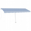 Ručne rolovateľná markíza s LED, 500 x 350 cm, modro-biela