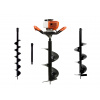 GEKO Motorový zemný vrták 1,4 KW + 3 vrtáky 15714 G84020