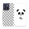 Flipové pouzdro Mobiwear - Motorola Edge 50 Neo - M030P Panda Amálka (Knížkové flip pouzdro, obal, kryt na mobil Motorola Edge 50 Neo - M030P Panda Amálka, materiál Umělá kůže + TPU - ochrana 360°, st