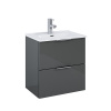 UNIVERSAL LILY SET umývadlo + skrinka 50 cm antracit lesklá UN6285 51,3 x 55,2 x 36,5 cm