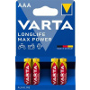 Batéria, AAA, mikrotužková, 4 ks, VARTA 