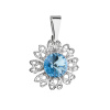 Evolution Group Prívesok bižutéria so Swarovski krištáľmi modrý kvietok 54032.3 aqua