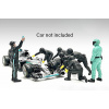 American diorama Americké diorámy Figúrky F1 Set 2 2022 - Dioráma Pit-stop Set 7 X Meccanici - Mechanics - With Decals 1:18 Black Green