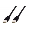 Digitus USB kabel A/samec na A/samec, 2x stíněný, černý, Měď, 1m AK-300100-010-S