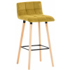 Design-Shop Barová stolička Lincoln - zamat, drevené nohy natura - Žltá