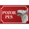 Bulteriér štandardný - Kovová tabuľka POZOR PES