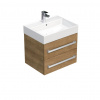 Swiss aqua technologies Koupelnová skříňka s umyvadlem SAT Cube Way 60x47,5x46 cm dub Hickory CUBE46602DHSAT