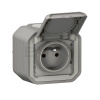 Legrand Plexo IP55 Zásuvka 2P+T, komplet, povrchová montáž, automatické svorky, 16A, 230V, Sivá