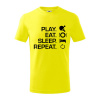 Stolný tenis - eat sleep - Tričko detské bavlnené - 104-110cm / 3-4 roky ( Citrónová )