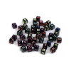 Plastové koráliky s písmenami kocka 8x8 mm - 25 ks mix