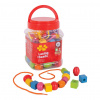 Bigjigs Toys Drevené navliekacie korálky v škatuľke