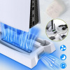 VERTIKÁLNY STOJAN S VENTILÁTOROM PRE PS5, S RGB PODSVIETENÍM A 3 USB PORTAMI, BIELY