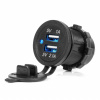 Vodotesná telefónna nabíjačka s modrým LED indikátorom 3,1A 2xUSB 12/24V AMIO-04216