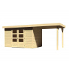 KARIBU HOLZTECHNIK Drevený domček KARIBU ASKOLA 4 + prístavok 240 cm (73247) natur LG1709