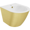 Mexen Lena, závesný bidet 480x370x325 mm, biela - zlatý vzor, 35224807