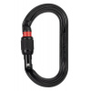 Oválna oceľová karabína Petzl Oxan čierna screw lock