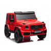 Detské elektrické autíčko Megacar Mercedes G63 XXL, kolesá EVA pena, rádio USB, diaľkové ovládanie, kožená sedačka , 4x55W, 12V 14Ah, červený