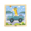 Puzzle na podstavci Viga 44629 9 dielikov - auto