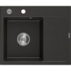 Mexen Ben, 1-komorový granitový drez 600x500x190 mm, ľavý+ chrómový sifón, čierna-zlatá metalíza, 6522605000-75