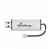 MediaRange USB flash disk, USB USB 3.0 (3.2 Gen 1), 16GB, strieborný, MR915, USB A, s pútkom, vysúvací, DOPREDAJ