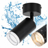 Stropné svietidlo / Nástenné svietidlo čierne, otočné, okrúhle, bodové GU10, VODEODOLNÉ