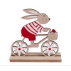 Dekorácia - zajačik s bicyklom, drevo, 16 cm