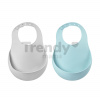Podbradníky pre deti Silicone Bib Beaba Light Mist&Airy Green Beaba 2 kusy z mäkkého silikónu a gombíkmi od 0 mes BE913509