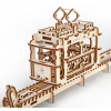 Ugears 3D drevené mechanické puzzle Kabínová lanovka s traťou