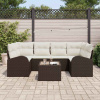 zahrada-XL Súprava záhradných pohoviek 7 pcs Hnedá 55 x 55 x 37 cm 3345938