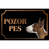 Bulteriér štandardný - Kovová tabuľka POZOR PES