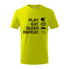 Stolný tenis - eat sleep - Tričko detské bavlnené - 134 cm/8 rokov ( Limetková )