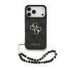 Guess PU 4G Metal Logo Strap zadný kryt pre iPhone 17 Pro Max Black