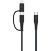 Kábel Fixed FIXDB-CCL12-GR opletený nabíjací a - USB-C / USB-C a Lightning, 1,2m, tmavo-šedý